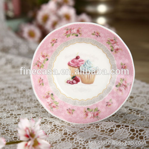 4.4 Inches Elegant Ice Cream Design Ceramic Tea Cup Holder